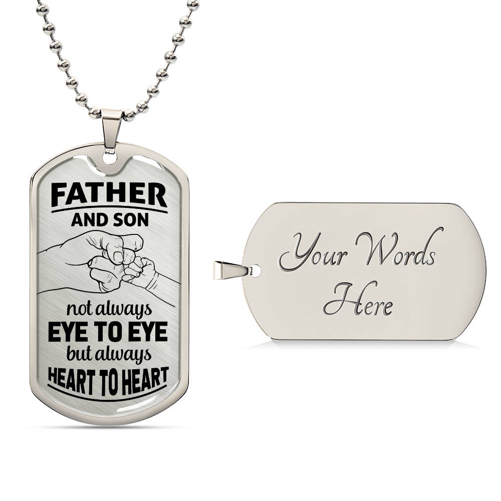 Father & Son, Personalized Pendant and Military Chain