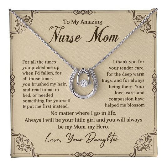 To My Amazing Nurse Mom, Pure Luck Pendant Necklace