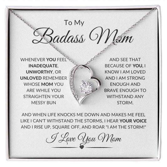 To Badass Mom, Heart Necklace