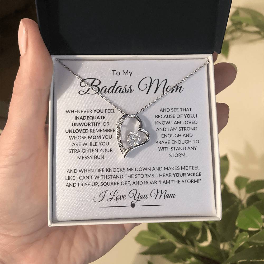 To Badass Mom, Heart Necklace