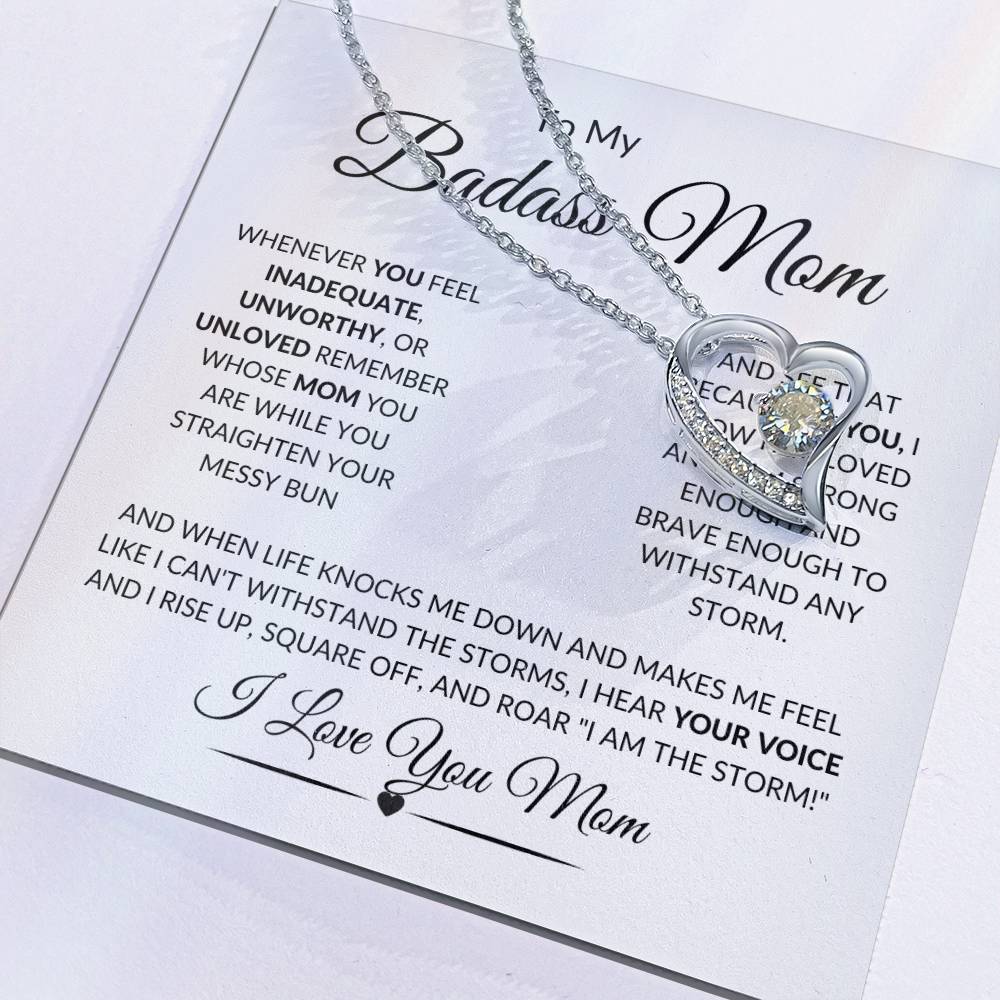 To Badass Mom, Heart Necklace