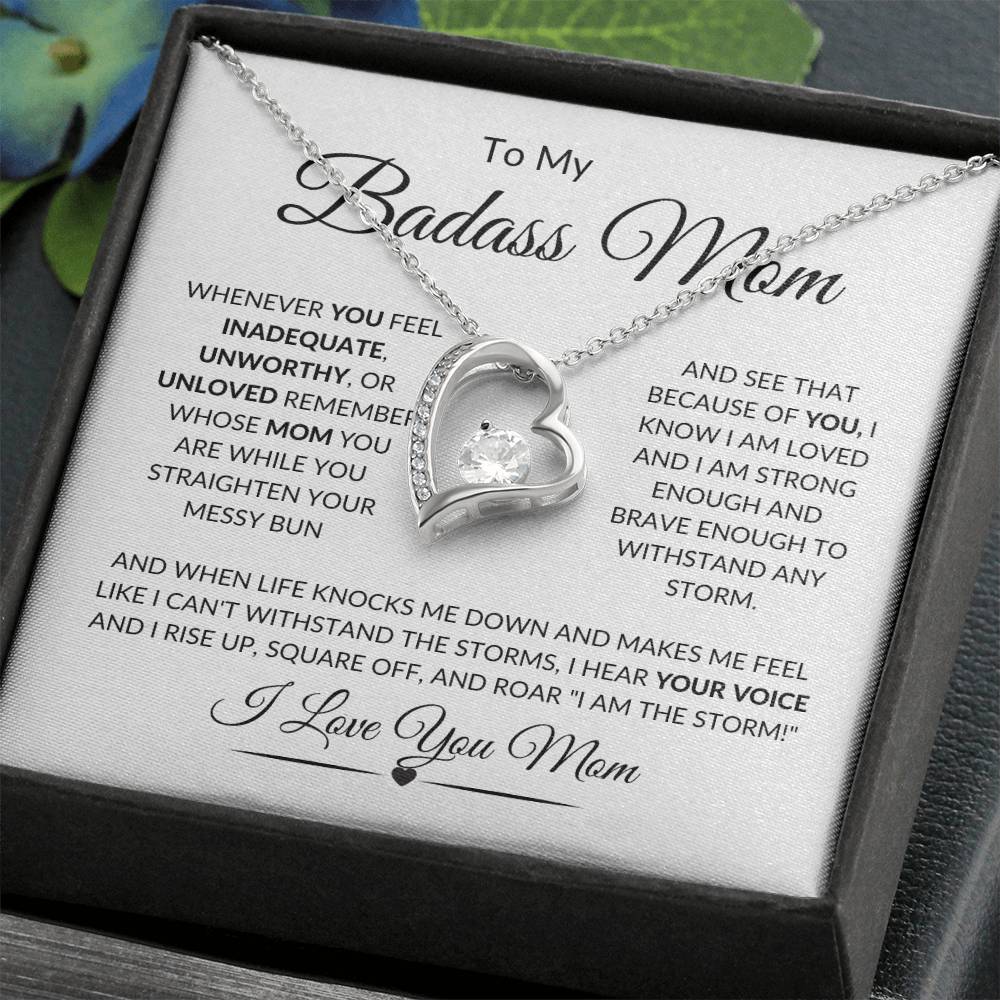 To Badass Mom, Heart Necklace