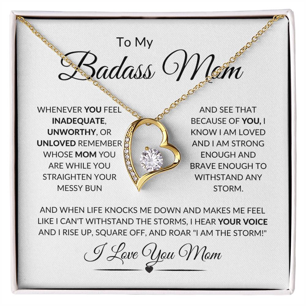 To Badass Mom, Heart Necklace